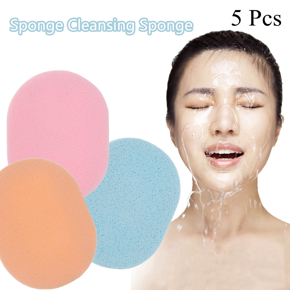 ZHUAFENGXI 5 Pcs Hot Sale Skin Care Exfoliator Bathroom Supplies Facial Cleaner Body Washing Sponge Cleansing Sponge Scrub Puff