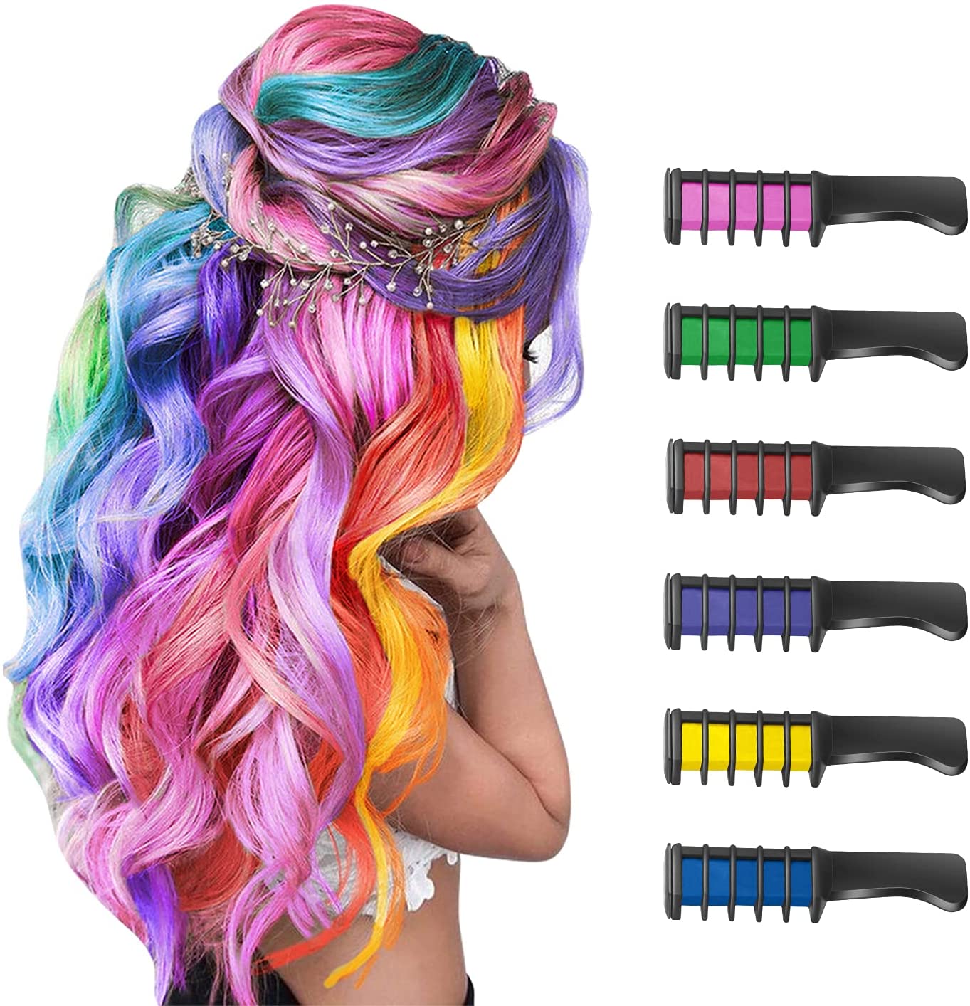 Hair Color Dye Comb Set Make Up Toys for Girls New Year Birthday Party