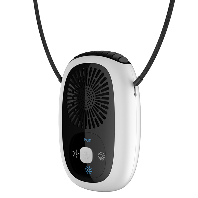 Fashionable Personal Wearable Mini Portable 3-Gears Adjustable USB Charging Handheld Desktop Hanging Neck Fan