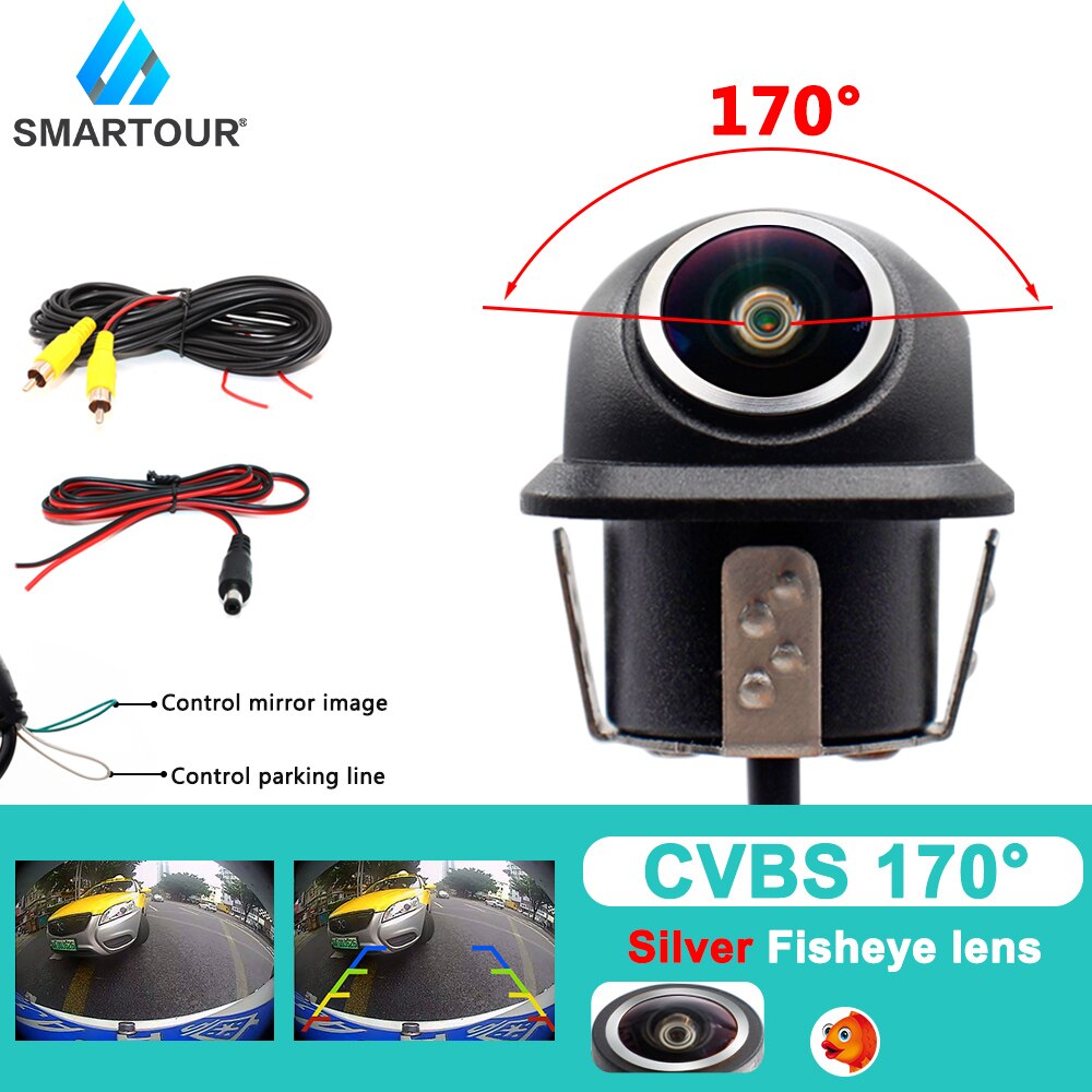 Smartour 170 độ đảo chiều máy ảnh Fisheye bạc ống kính nhìn xuyên đêm HD