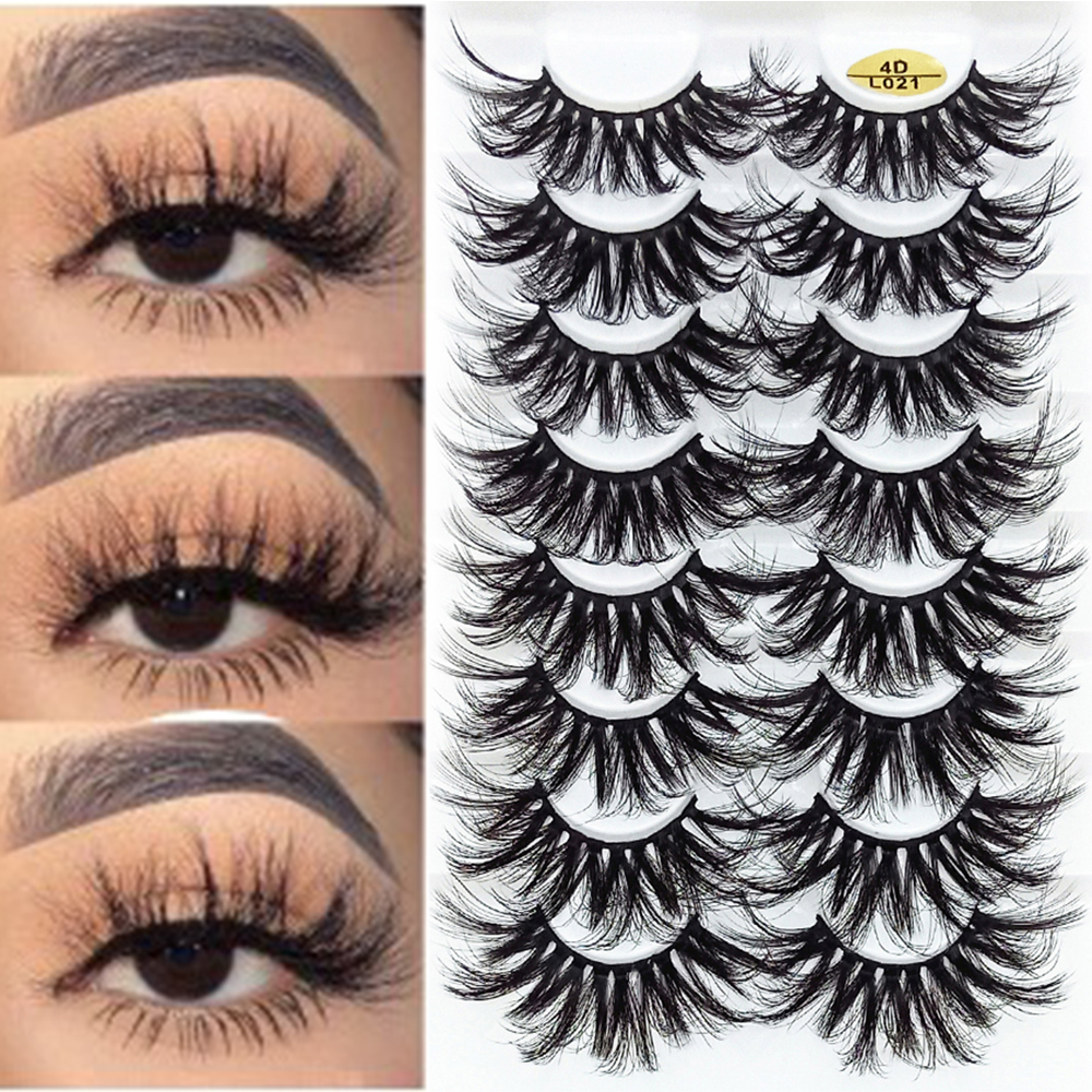 XUNXUAN ผู้หญิงเครื่องมือแต่งหน้าธรรมชาติยุ้ยปุยทำด้วยมือ Dramatic Faux Mink Lashes 4D Mink ขนตาปลอมตัวต่อขนตา Fake Eye Lashes ชุด