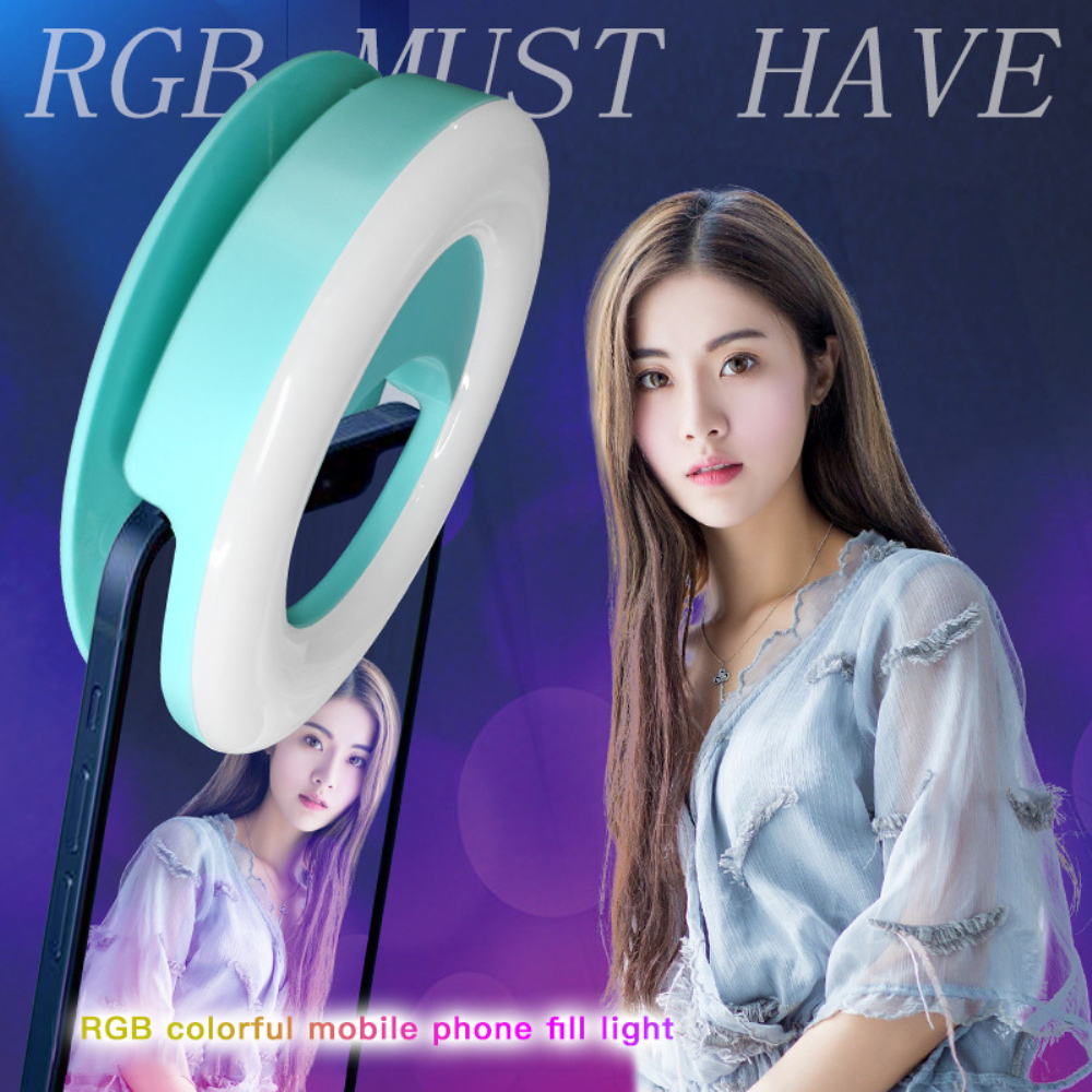 AAbest | โทรศัพท์มือถือด้านหน้ากล้องไฟRGB LEDแหวนเซลฟี่โทรศัพท์แหวนแฟลชเลนส์3-ระดับความสว่างเติมแผ่นเรืองแสงClip-Onสำหรับโคมไฟสมาร์ทโฟน