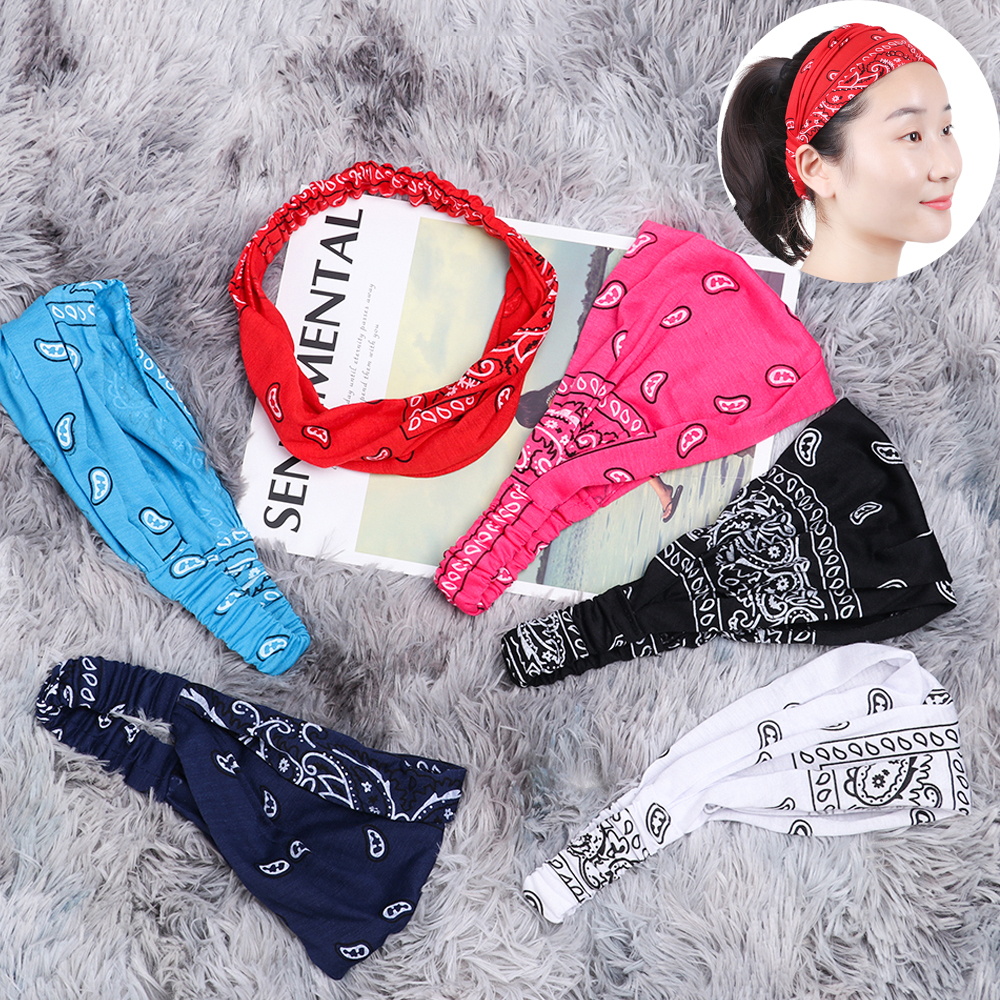 F8C503Y Fashion Sport Yoga Cover Your Hair Head Wrap Bandana Headband Wide Hairband Women Turban Cap Head Wrap