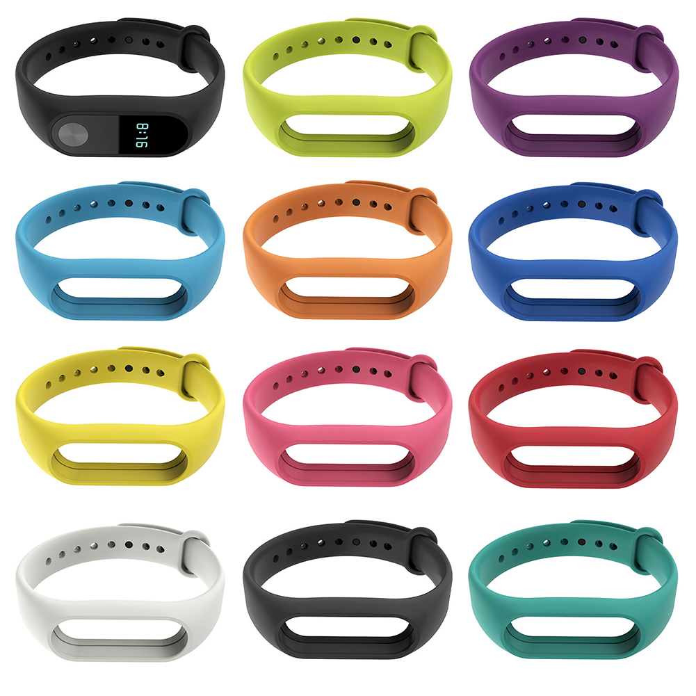 EsoGlobal [Shleyee] Xiaomi Mi 2สายคล้องสายคล้องข้อมือ Miband Solid สายรัดข้อมือซิลิโคนแบบมีสีสำหรับ Xiaomi Band 2อุปกรณ์เสริม