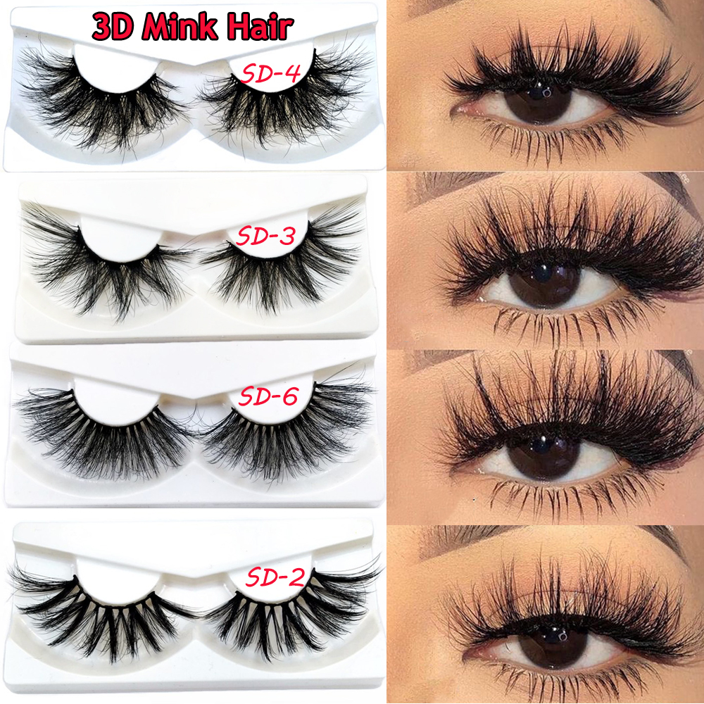 SEHLW953 SKONHED 1คู่สตรีแฟชั่น Handmade Wispies Fluffies แต่งหน้า3D Mink Lash ขนตาปลอม Lash หนายาว