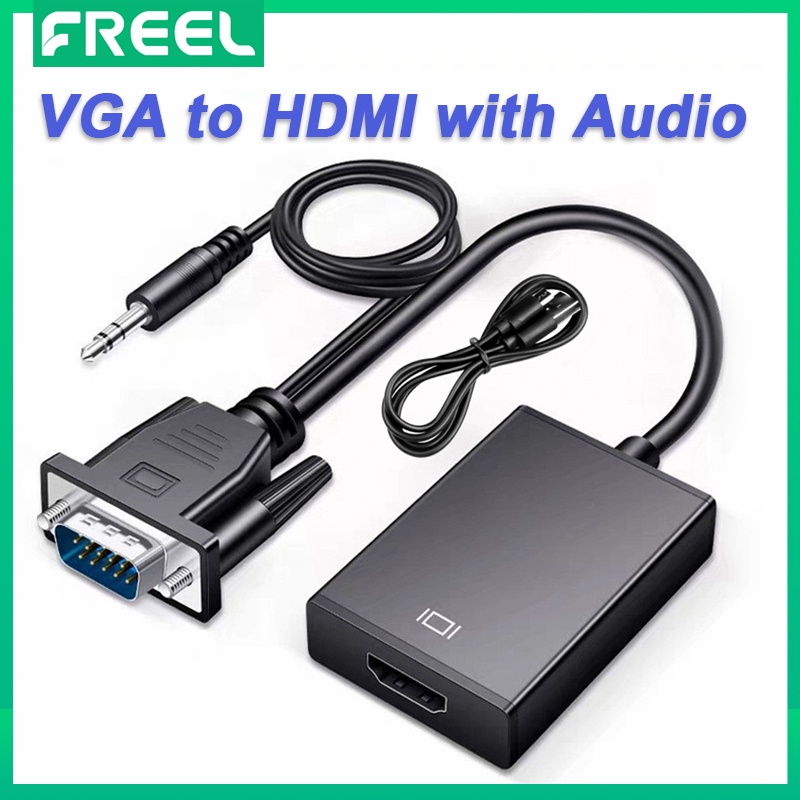 FREEL Cáp Chuyển Đổi VGA Sang HDMI Full HD 1080P Với Đầu Ra Âm Thanh Bộ Chuyển Đổi VGA HD Cho Máy Tính Xách Tay Máy Chiếu HDTV