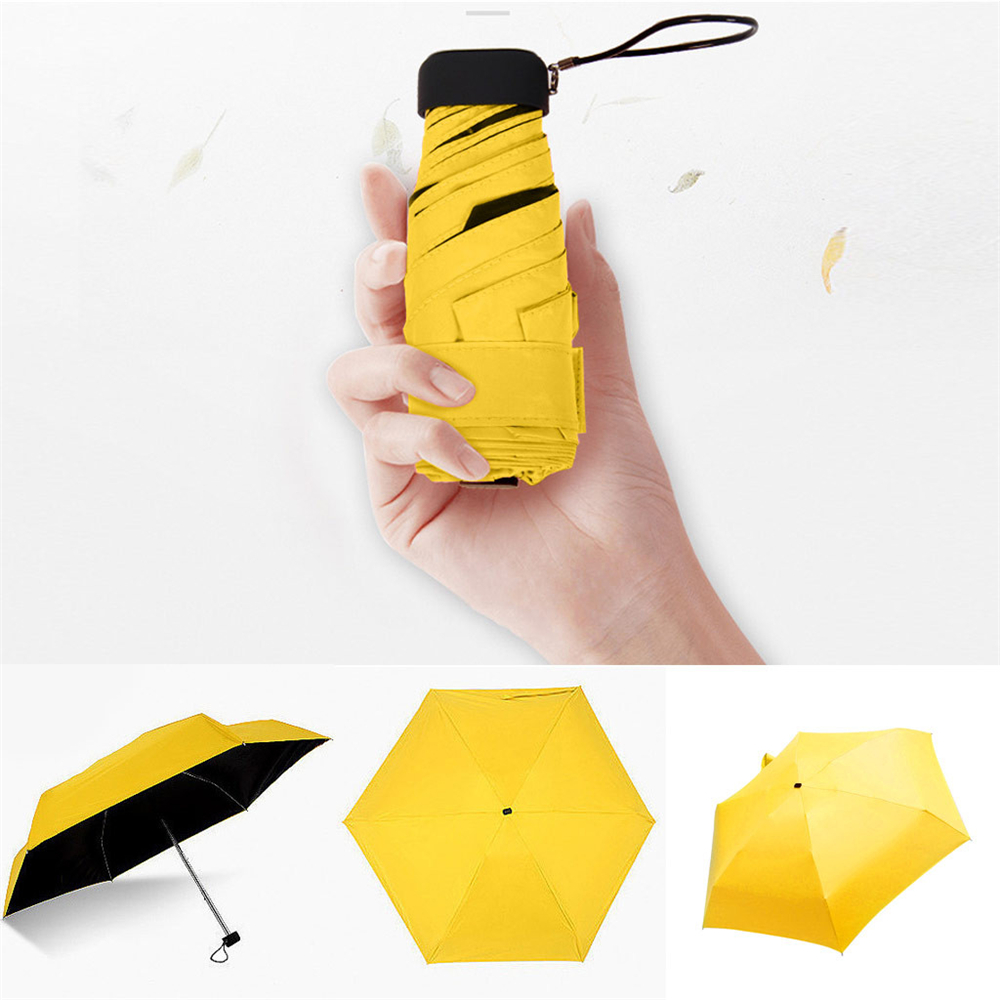 WEARXUNKANGDA Dual-use Unisex Sunscreen Waterproof Anti-UV Portable Rain Umbrella Pocket Compact Mini Umbrella 5 Fold Sun Umbrella