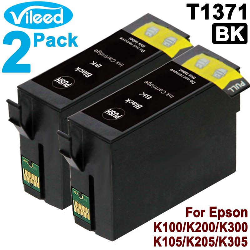 2 Pack 137 T1371 BK Ink for EPSON Black Print Cartridge for K100 K200 K300 K105 K205 K305 Pri Harga  28 Ringgit*Penghantaran Percuma