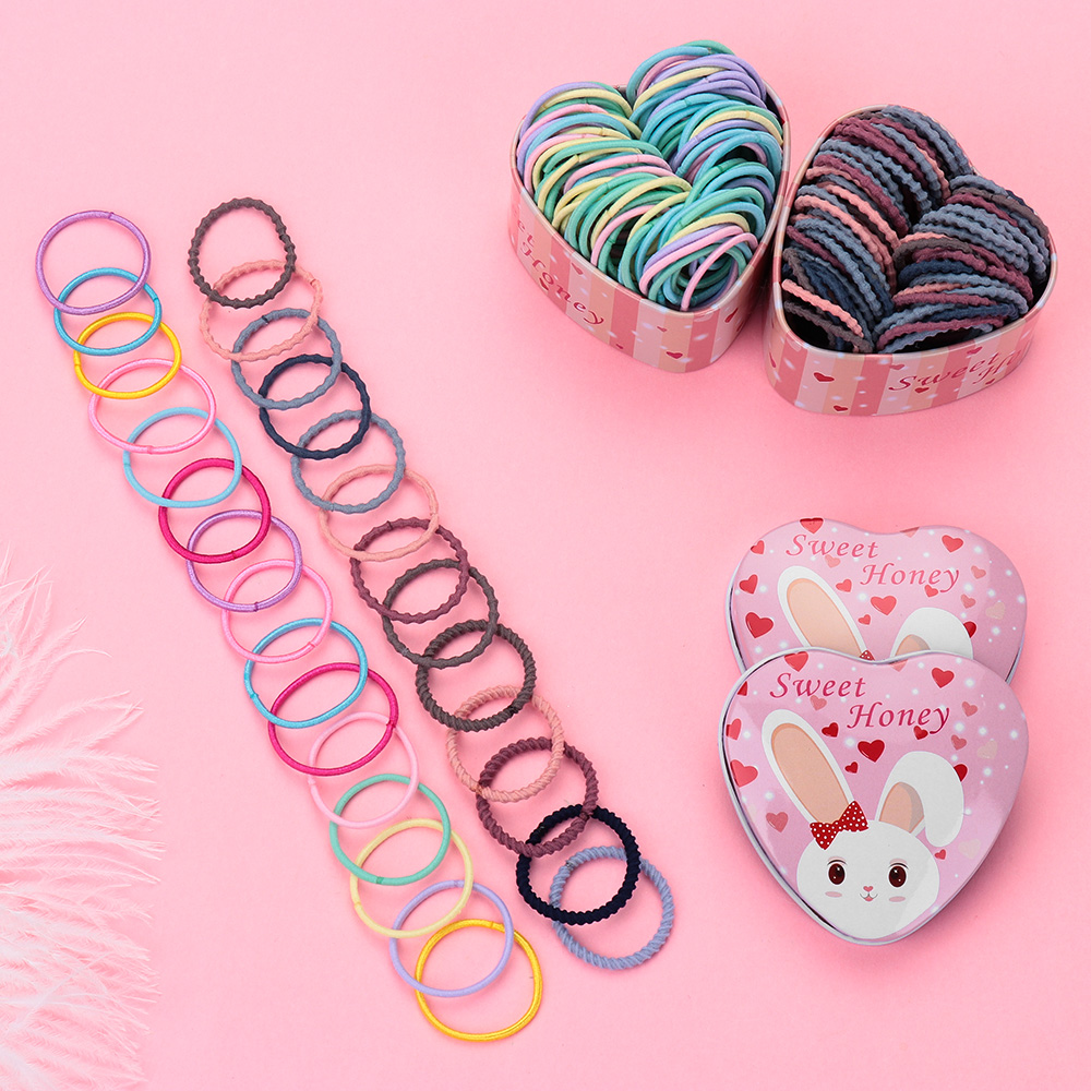 F8C503Y Colorful Elastic Basic Rubber Bands Scrunchie Ponytail Holder Kids Hair Ropes Girls Hair Bands