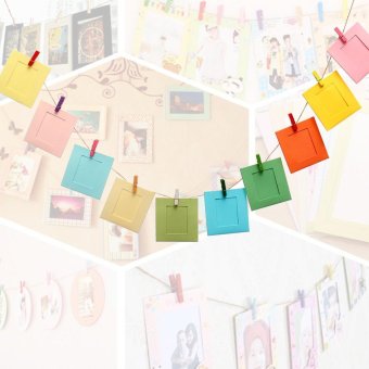 10Pcs DIY Paper Photo Picture Frames Clips Hanging Rope Album Card Wall Decor - Intl June 2018 - 2 10Pcs DIY Paper Photo Picture Frames Clips Hanging Rope Album Card Wall Decor - intl - 2