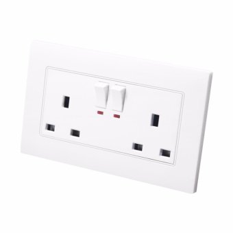 110-250V 13A UK Standard Wall Power Socket Panel 2 Gang LED Light Switch With 13A Wall Socket, Electric Outlet A8-031 - Intl June 2018 - 2 110-250V 13A UK Standard Wall Power Socket Panel 2 Gang LED Light Switch With 13A Wall Socket, Electric Outlet a8-031 - intl - 2