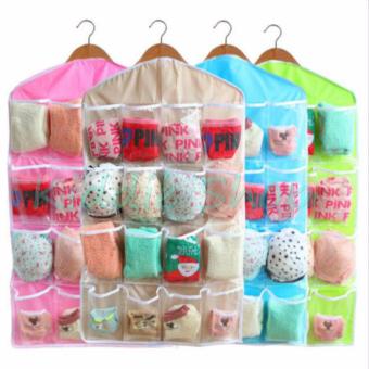 16 Pockets Clothes Storage Bag For Shoes Socks Organizer WardrobeHanging Jewelry Bags (PINK) June 2018 - 3 16 Pockets Clothes Storage Bag for Shoes Socks Organizer WardrobeHanging Jewelry Bags (PINK) - 3