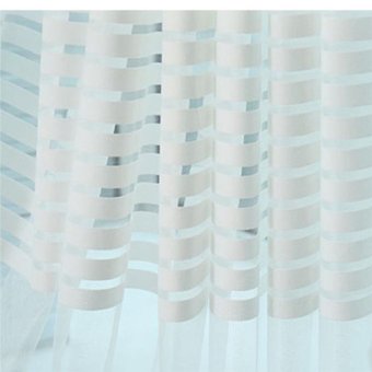 2 Pcs 140*240cm Striped Window Curtain See Through Sheer VoileDrape - White - Intl June 2018 - 4 2 Pcs 140*240cm Striped Window Curtain See Through Sheer VoileDrape - White - intl - 4