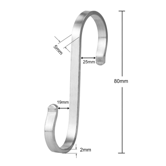 20pcs S Shaped Hanging Hooks Brushed Stainless Steel Scarf KitchenHooks For Bathroom Bedroom Office - Intl June 2018 - 2 20pcs S Shaped Hanging Hooks Brushed Stainless Steel Scarf KitchenHooks for Bathroom Bedroom Office - Intl - 2