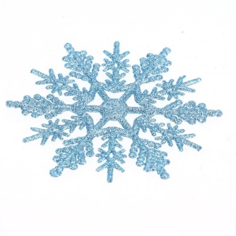 24pcs Snowflakes Christmas Tree Decoration 10cm Plastic Glitter Snow Flake(Light Blue) - Intl June 2018 - 3 24pcs Snowflakes Christmas Tree Decoration 10cm Plastic Glitter Snow Flake(Light blue) - intl - 3