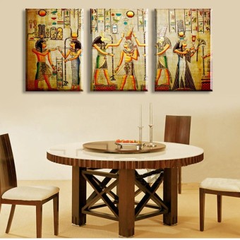 3 Panel Vintage Art Abstract Picture Egyptian Mural Modern Home Decorative Painting Wall Art (No Frame) - Intl June 2018 - 2 3 Panel Vintage Art Abstract Picture Egyptian Mural Modern Home Decorative Painting Wall Art (No Frame) - Intl - 2
