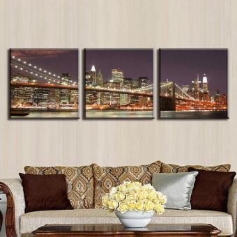 3 Pcs/Set Classic Night Brooklyn Bridge Landscape Canvas Print Modern Wall Paintings With Frame Wall Art Picture Home Decoration(No Frame) April 2018 - 2 3 Pcs/Set Classic Night Brooklyn Bridge Landscape Canvas Print Modern Wall Paintings With Frame Wall Art Picture Home Decoration(No Frame) - 2