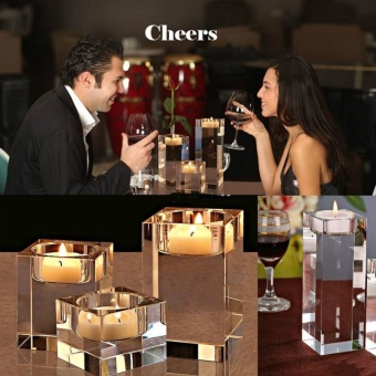 3pcs Different Sizes Crystal Glass Candle Holders Square Solidproposal Wedding Candlestick Decoration - Intl June 2018 - 2 3pcs Different sizes Crystal glass Candle Holders Square solidproposal Wedding Candlestick Decoration - intl - 2