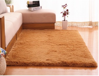 4 Cm Silk Hair Living Room Coffee Table Bedroom Carpet Khaki June 2018 - 3 4 cm silk hair living room coffee table bedroom carpet Khaki - 3