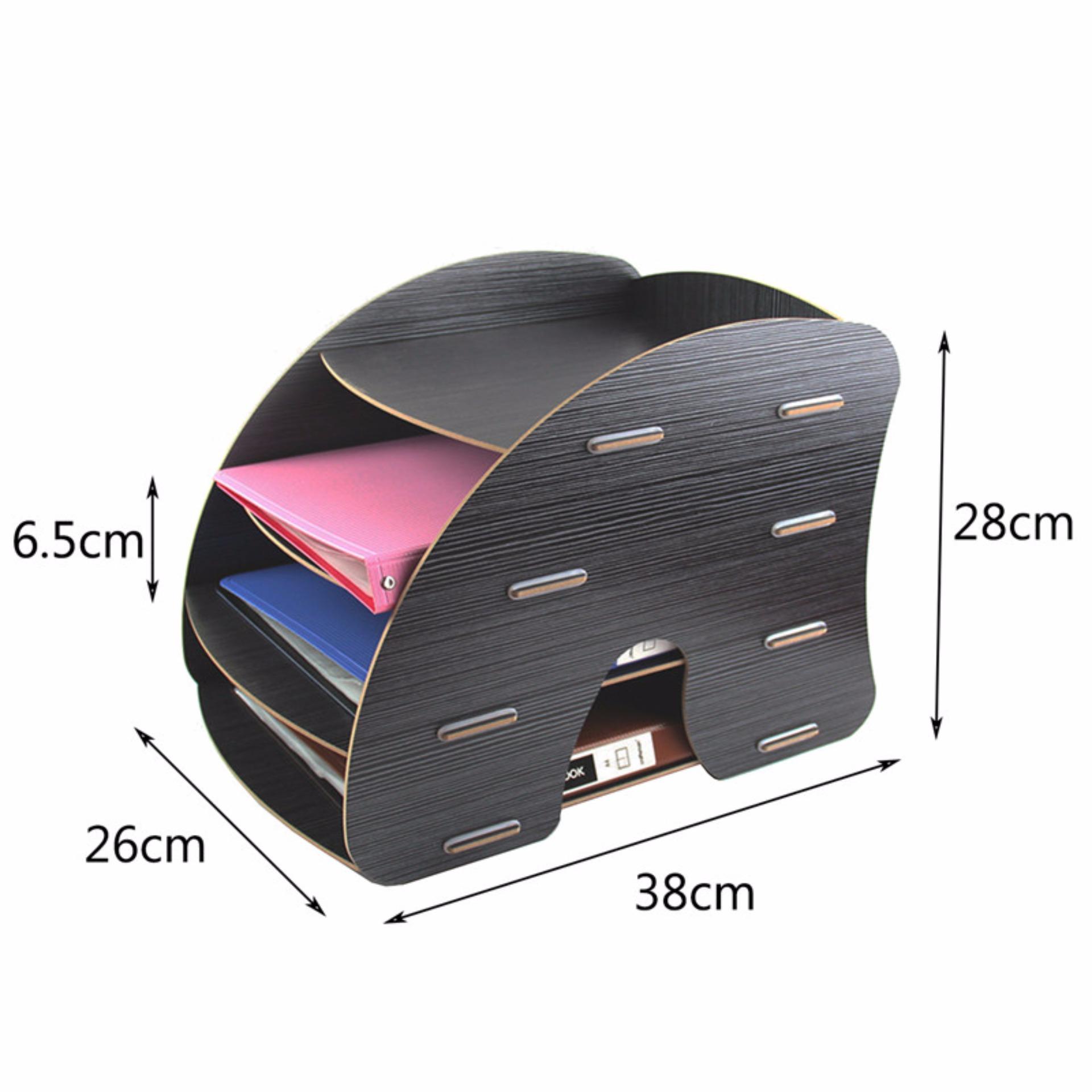 Philippines 4 Tier Detachable Wooden Grain Design Desk A4 File 4 Tier Detachable Wooden Grain Design Desk A4 File Letter Storagetray Desktop Cabinet Box Case Office