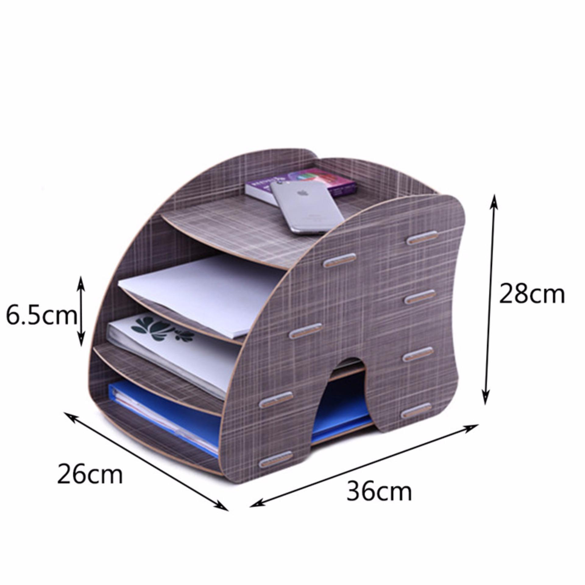 Philippines 4 Tier Detachable Wooden Grain Design Desk A4 File 4 Tier Detachable Wooden Grain Design Desk A4 File Letter Storagetray Desktop Cabinet Box Case Office