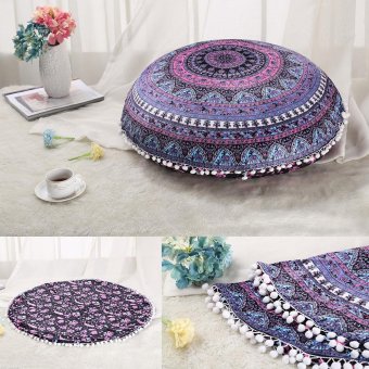 45 X 45cm Round Mandala Floor Pillows Round Bohemian MeditationCushion Cover Ottoman Pouf Cover Case, Pom Pom Pillow Cases,Outdoor Cushion Cover X3 - Intl June 2018 - 5 45 x 45cm Round Mandala Floor Pillows Round Bohemian MeditationCushion Cover Ottoman Pouf cover case, Pom Pom Pillow Cases,Outdoor Cushion Cover X3 - intl - 5