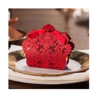 50sets Red Elegant Lace Design Wedding/Events/Party/Special Occasion Paper Favor Box With Ribbon Gift Box June 2018 - 2 50sets Red Elegant Lace Design Wedding/Events/Party/Special Occasion Paper Favor Box with Ribbon Gift Box - 2