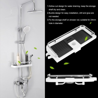 ABS Shower Rod Storage Shelf Organizer Tray Holder PracticalBathroom Accessory - Intl June 2018 - 3 ABS Shower Rod Storage Shelf Organizer Tray Holder PracticalBathroom Accessory - intl - 3