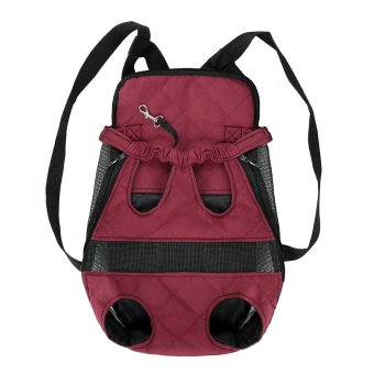 Anself Breathable Cute Canvas Pet Bag Puppy Dog Cat Carrier Head Out Front Chest Backpack For Outdoor Travel Use M Size Canvas (Burgundy) - Intl June 2018 - 4 Anself Breathable Cute Canvas Pet Bag Puppy Dog Cat Carrier Head out Front Chest Backpack for Outdoor Travel Use M Size Canvas (Burgundy) - intl - 4