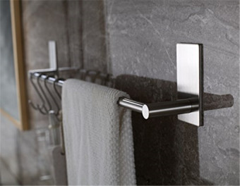 Bathroom Towel Bar Rack Holder Adhesive Wall Mounted Brushed Stainless Steel 21- Inch July 2018 - 2 Bathroom Towel Bar Rack Holder Adhesive Wall Mounted Brushed Stainless Steel 21- Inch - 2