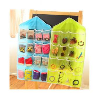 Big Bash 16 Pockets Hanging Organizer For Clothes/Socks/ Scarves(Blue) June 2018 - 5 Big Bash 16 Pockets Hanging Organizer For Clothes/Socks/ Scarves(Blue) - 5