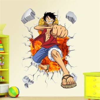 Cartoon Anime Poster Luffy Broken Wall 3d Effect Wall Stickers For Kids Rooms Wall Decals One Piece Posters Kids Gift Mural - Intl June 2018 - 3 Cartoon anime poster Luffy Broken wall 3d effect wall stickers for kids rooms Wall decals One Piece Posters kids Gift Mural - intl - 3