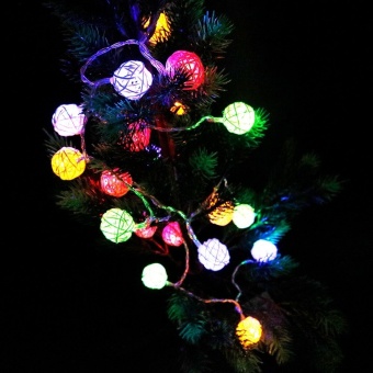 CHINCOLOR RGB Warm White Led String Light 2M 20LEDs Powered By AAbattery Rattan Ball Holiday For Christmas Wedding Party Curtain XR- Intl June 2018 - 3 CHINCOLOR RGB Warm White Led string light 2M 20LEDs powered by AAbattery Rattan Ball Holiday for Christmas Wedding Party Curtain XR- intl - 3