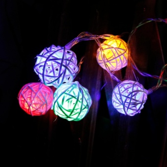 CHINCOLOR RGB Warm White Led String Light 2M 20LEDs Powered By AAbattery Rattan Ball Holiday For Christmas Wedding Party Curtain XR- Intl June 2018 - 4 CHINCOLOR RGB Warm White Led string light 2M 20LEDs powered by AAbattery Rattan Ball Holiday for Christmas Wedding Party Curtain XR- intl - 4