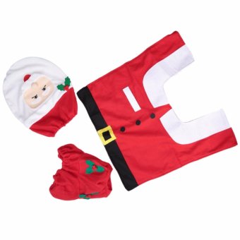 Christmas Decorations Happy Santa Toilet Seat Cover And Rug Set And Tissue Box Cover - Intl April 2018 - 5 Christmas Decorations Happy Santa Toilet Seat Cover and Rug Set and Tissue Box Cover - intl - 5
