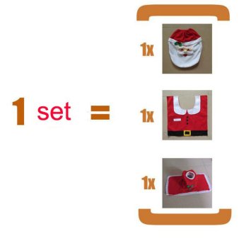 Christmas Santa Claus Bathroom Toilet Seats Cover Mat -Toilet Cover+contour Rug + Tank Cover, Thermal Potty 3 Piece Set June 2018 - 2 Christmas Santa Claus Bathroom toilet seats cover mat -Toilet cover+contour rug + tank cover, thermal potty 3 piece set - 2