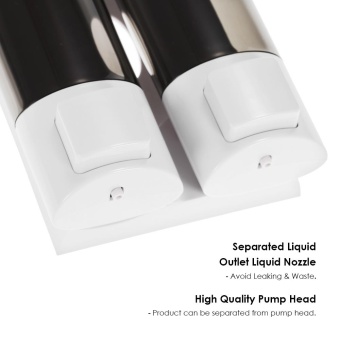 CHUANGDIAN Manual Hand Soap Dispenser Wall Mount Double Liquid Shampoo Shower Gel Dispenser Hand Cleanser Washroom Lotion Dispenser For Bathroom Restroom Hotel 200mlx2 - Intl June 2018 - 5 CHUANGDIAN Manual Hand Soap Dispenser Wall Mount Double Liquid Shampoo Shower Gel Dispenser Hand Cleanser Washroom Lotion Dispenser for Bathroom Restroom Hotel 200mlx2 - intl - 5