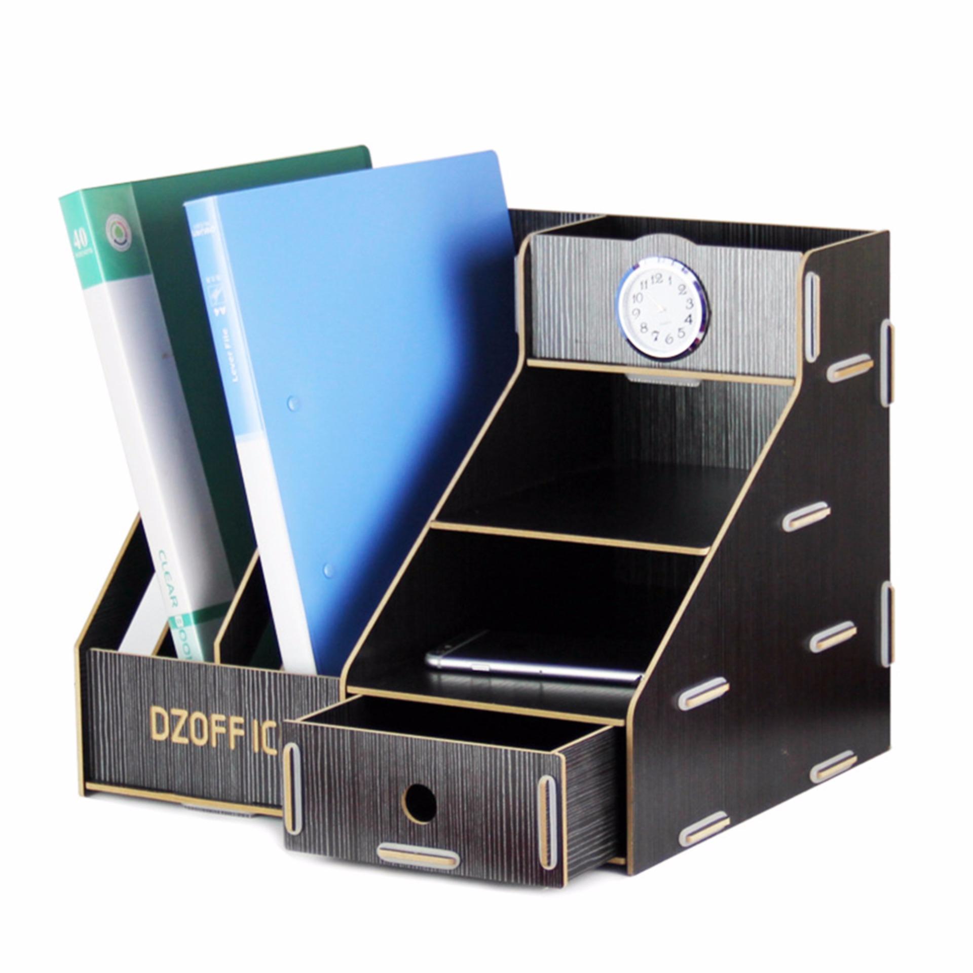 Philippines Detachable Wooden Grain Design Office Desk A4 File Detachable Wooden Grain Design Office Desk A4 File Rack Desktop Diyorganizer Shelf Book Storage Box