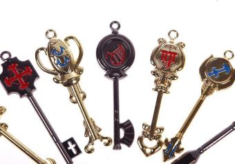 Fairy Tail Lucy Metal Keys Pendant Necklace Keychain June 2018 - 2 Fairy Tail Lucy Metal Keys Pendant Necklace Keychain - 2