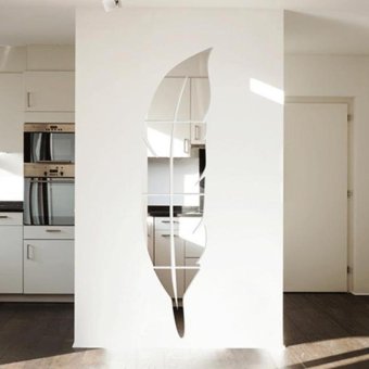 Feather Shaped Fitting Room Silver Mirror Style Sticker - Intl June 2018 - 3 Feather Shaped Fitting Room Silver Mirror Style Sticker - intl - 3