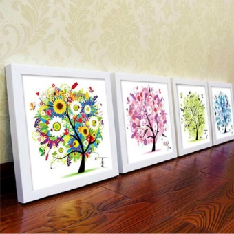 Flower Tree Pattern 4 Seasons DIY 5D Diamond Painting Mosaic RoundCrystal Cross Stitch Diamond Embroidery Kits, Pack Of 4 HomeDecoration - Intl June 2018 - 2 Flower Tree Pattern 4 Seasons DIY 5D Diamond Painting Mosaic RoundCrystal Cross Stitch Diamond Embroidery Kits, Pack Of 4 HomeDecoration - intl - 2