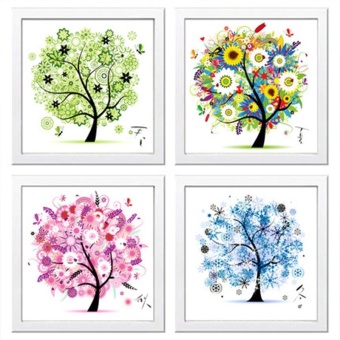 Flower Tree Pattern 4 Seasons DIY 5D Diamond Painting Mosaic RoundCrystal Cross Stitch Diamond Embroidery Kits, Pack Of 4 HomeDecoration - Intl June 2018 - 3 Flower Tree Pattern 4 Seasons DIY 5D Diamond Painting Mosaic RoundCrystal Cross Stitch Diamond Embroidery Kits, Pack Of 4 HomeDecoration - intl - 3