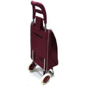 Folding Wheeled Festival Shopping Trolley Bag (Red Wine) June 2018 - 3 Folding Wheeled Festival Shopping Trolley Bag (Red wine) - 3