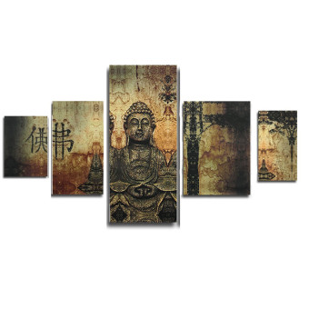 Huge Buddha Abstract Canvas Art Oil Painting Modern Home Wall Decor Set No Frame June 2018 - 4 Huge Buddha Abstract Canvas Art Oil Painting Modern Home Wall Decor Set No Frame - 4