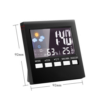 Leegoal LCD Screen Digital Indoor Weather Forecast TemperatureHumidity Monitor Alarm Clock,Black - Intl June 2018 - 5 Leegoal LCD Screen Digital Indoor Weather Forecast TemperatureHumidity Monitor Alarm Clock,Black - intl - 5