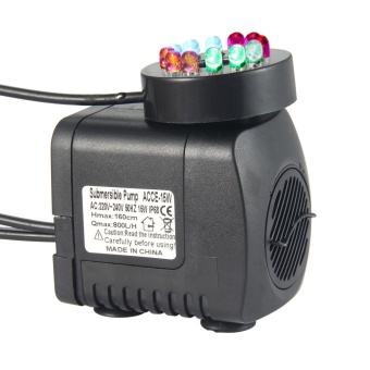 Leegoal RGB LED Submersible Pump, Mini Electric Fountain Water Pump With 12 LED Light And 2 Nozzles For Aquarium Fish Tank Fountains Pool Garden Pond (15W 1.6M) - Intl June 2018 - 2 leegoal RGB LED Submersible Pump, Mini Electric Fountain Water Pump With 12 LED Light And 2 Nozzles For Aquarium Fish Tank Fountains Pool Garden Pond (15W 1.6M) - intl - 2