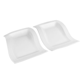 Lifestyle Wave Shape Tray 2-piece Set (White) June 2018 - 2 Lifestyle Wave Shape Tray 2-piece Set (White) - 2