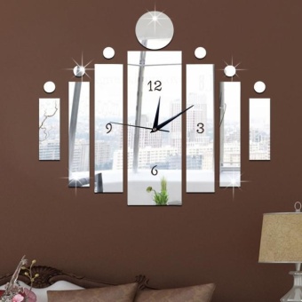 Luxury 3D Mirror Silver Wall Clock Modern Design Home Decor WatchWall Sticker - Intl June 2018 - 3 Luxury 3D Mirror Silver Wall Clock Modern Design Home Decor WatchWall Sticker - intl - 3