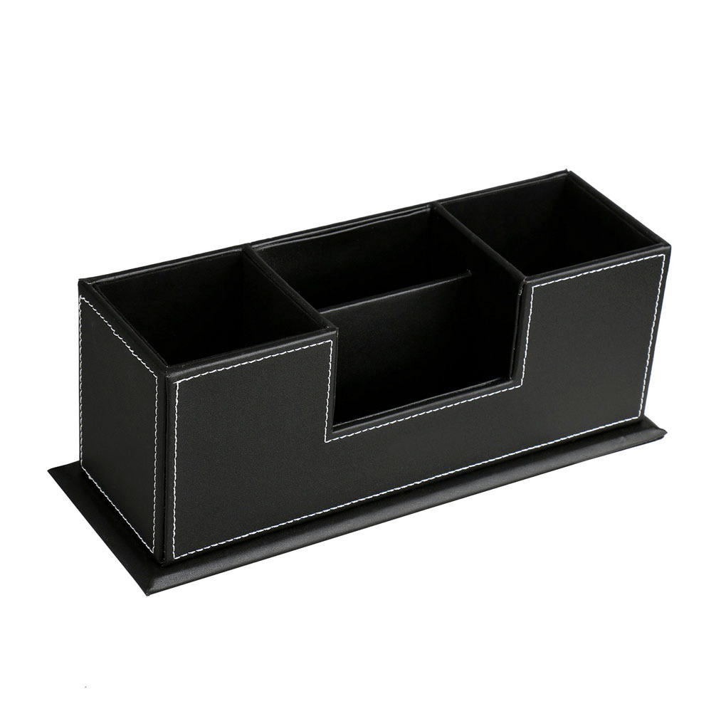 Philippines Luxury Faux Leather Desk Tidy Office Desktop Organizer Luxury Faux Leather Desk Tidy Office Desktop Organizer 4 Dividedcompartments Pen Pencil Stationery Holder Box Name