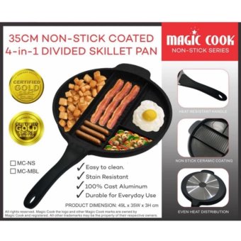 Magic Cook Original 35 CM 4-in-1 Multi-Section Grill Pan, Non-StickDie-Cast Aluminum (Black) June 2018 - 4 Magic Cook Original 35 CM 4-in-1 Multi-Section Grill Pan, Non-StickDie-Cast Aluminum (Black) - 4
